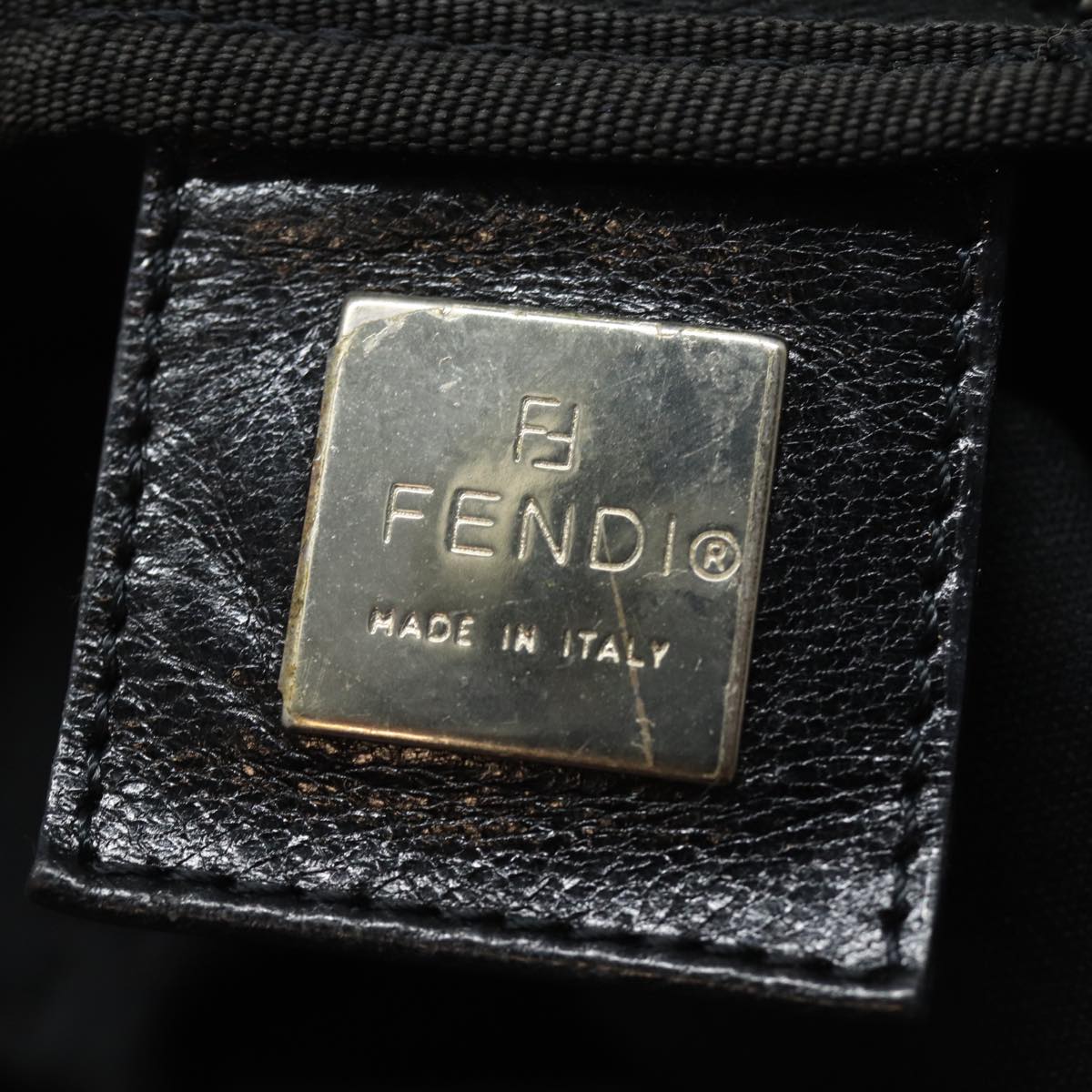 FENDI Hand Bag Nylon Black Auth ep4840