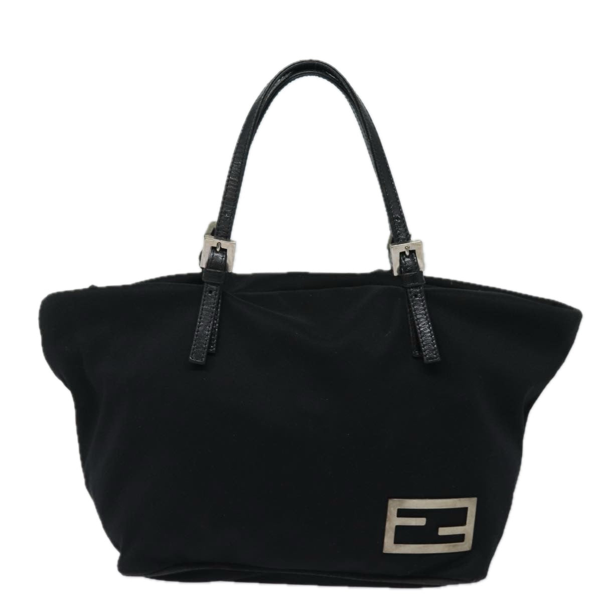 FENDI Hand Bag Nylon Black Auth ep4840