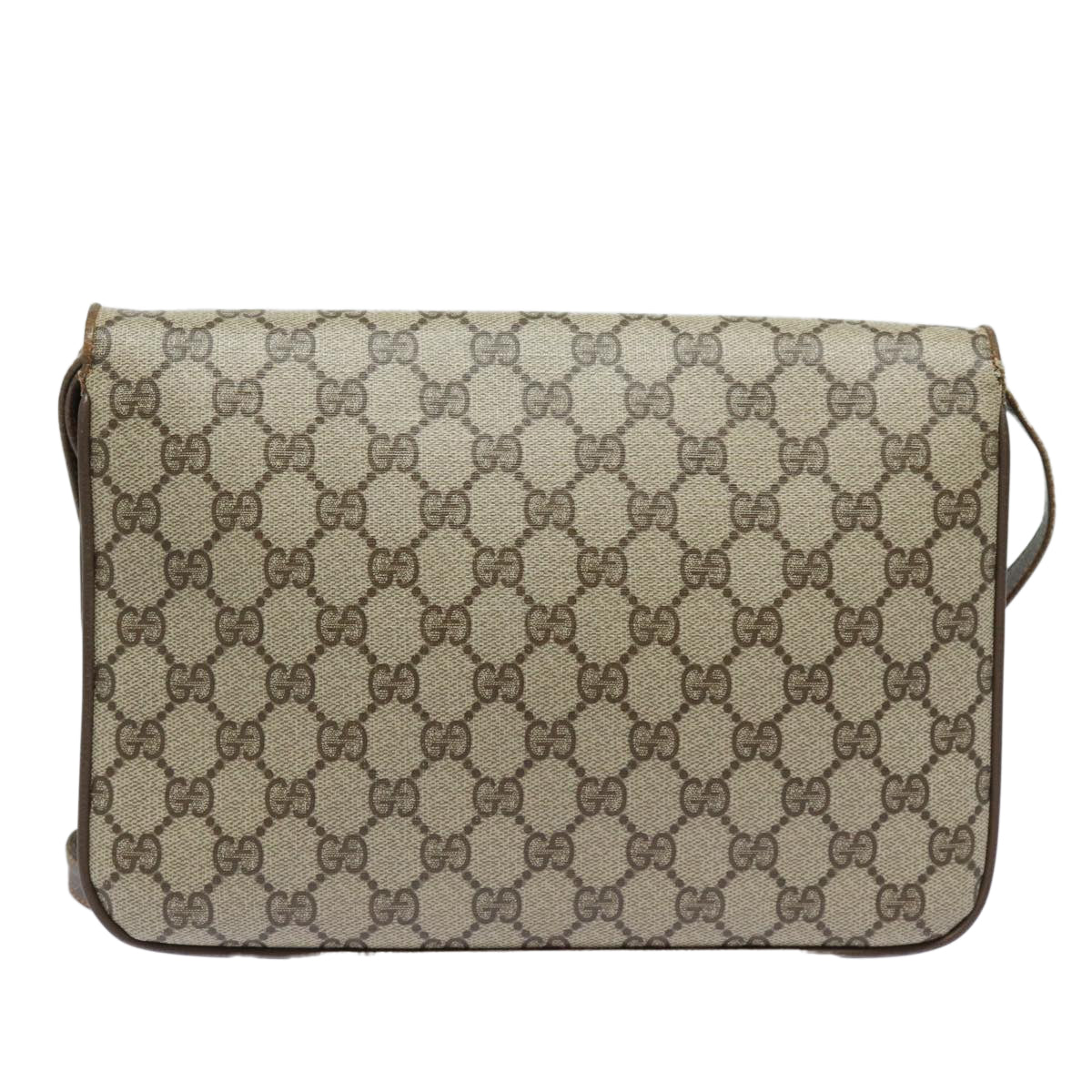 GUCCI GG Supreme Shoulder Bag PVC Beige Auth ep4841