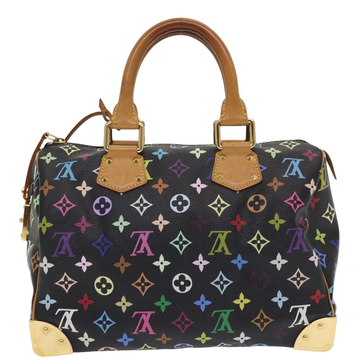 LOUIS VUITTON Monogram Multicolor Speedy 30 Hand Bag Black M92642 LV Auth ep4868 - 0