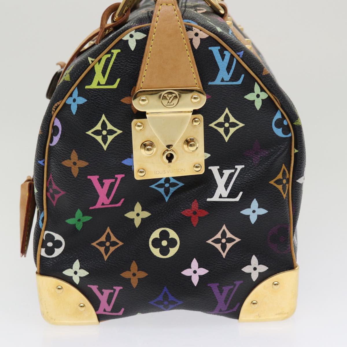 LOUIS VUITTON Monogram Multicolor Speedy 30 Hand Bag Black M92642 LV Auth ep4868