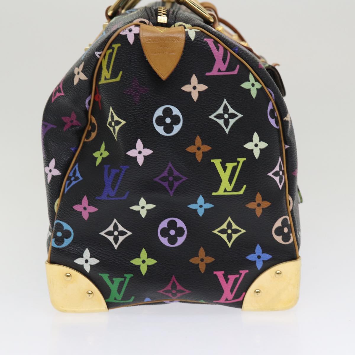 LOUIS VUITTON Monogram Multicolor Speedy 30 Hand Bag Black M92642 LV Auth ep4868