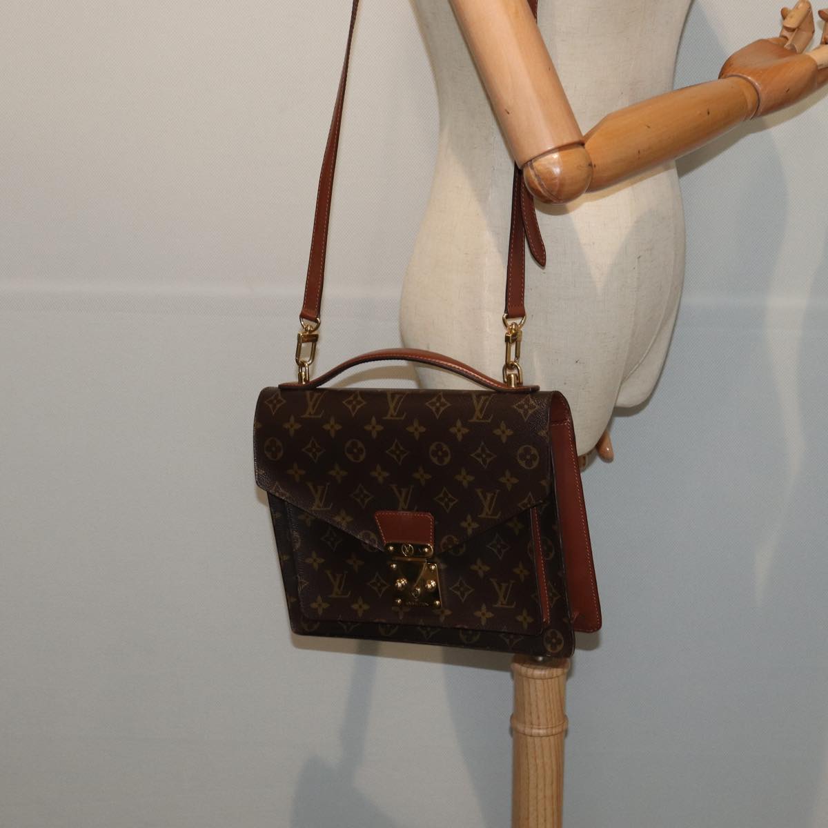 LOUIS VUITTON Monogram Monceau 28 Hand Bag 2way M51185 LV Auth ep4870