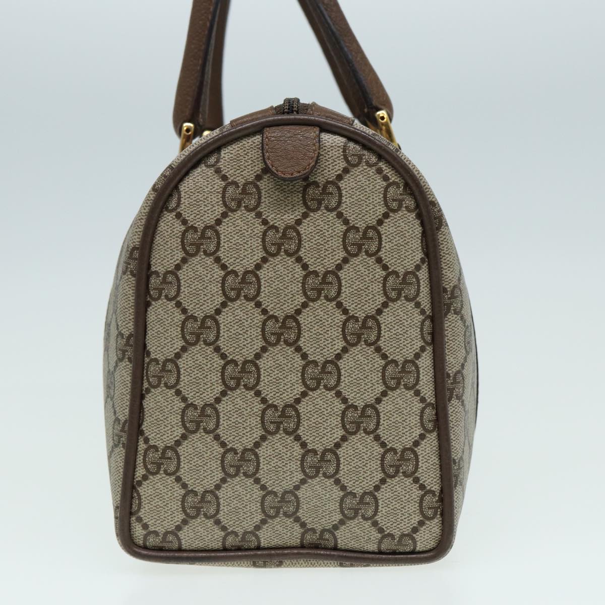 GUCCI GG Supreme Web Sherry Line Boston Bag PVC Beige 116 02 006 Auth ep4871