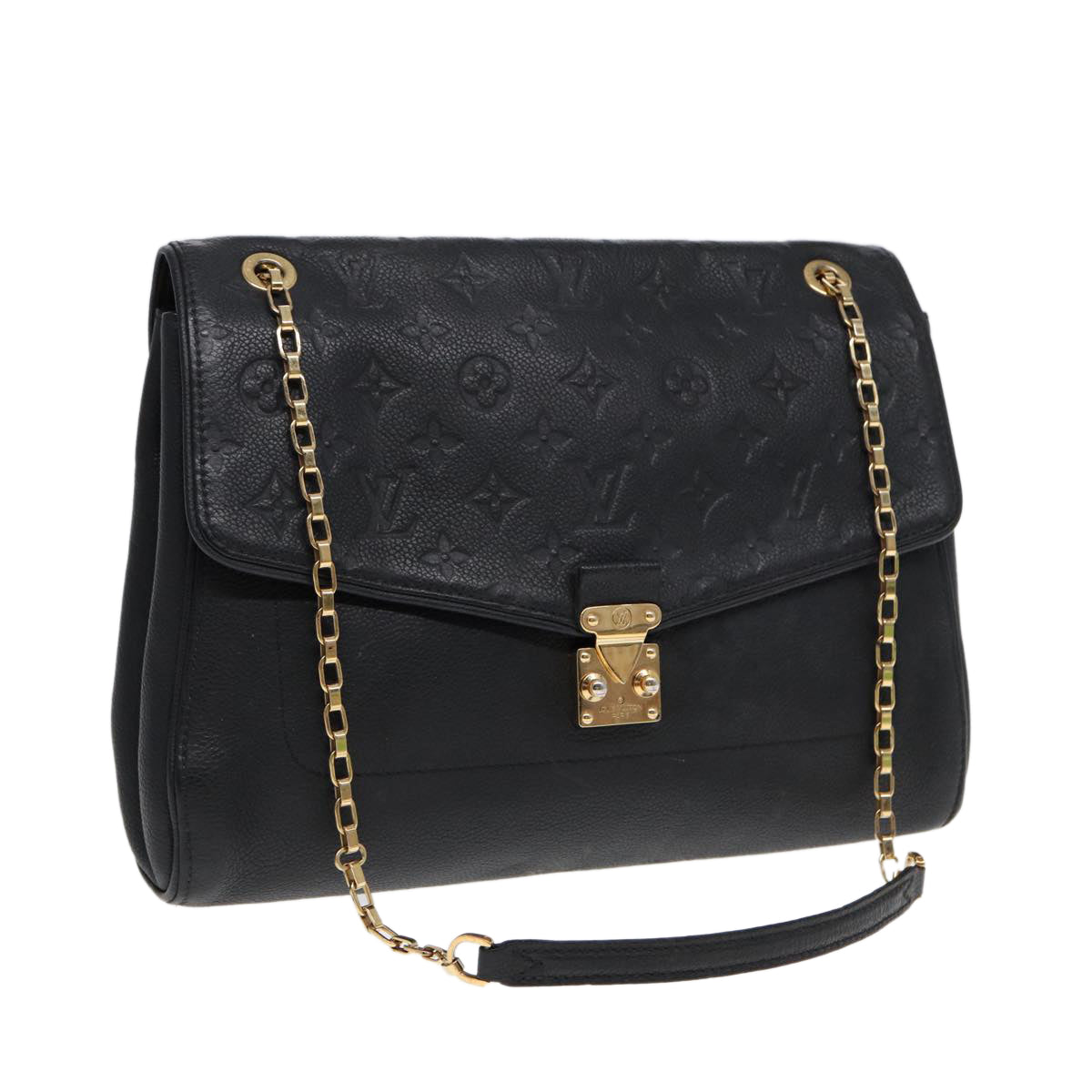 LOUIS VUITTON Monogram Empreinte Saint-Germain MM Bag Black M48933 Auth ep4872