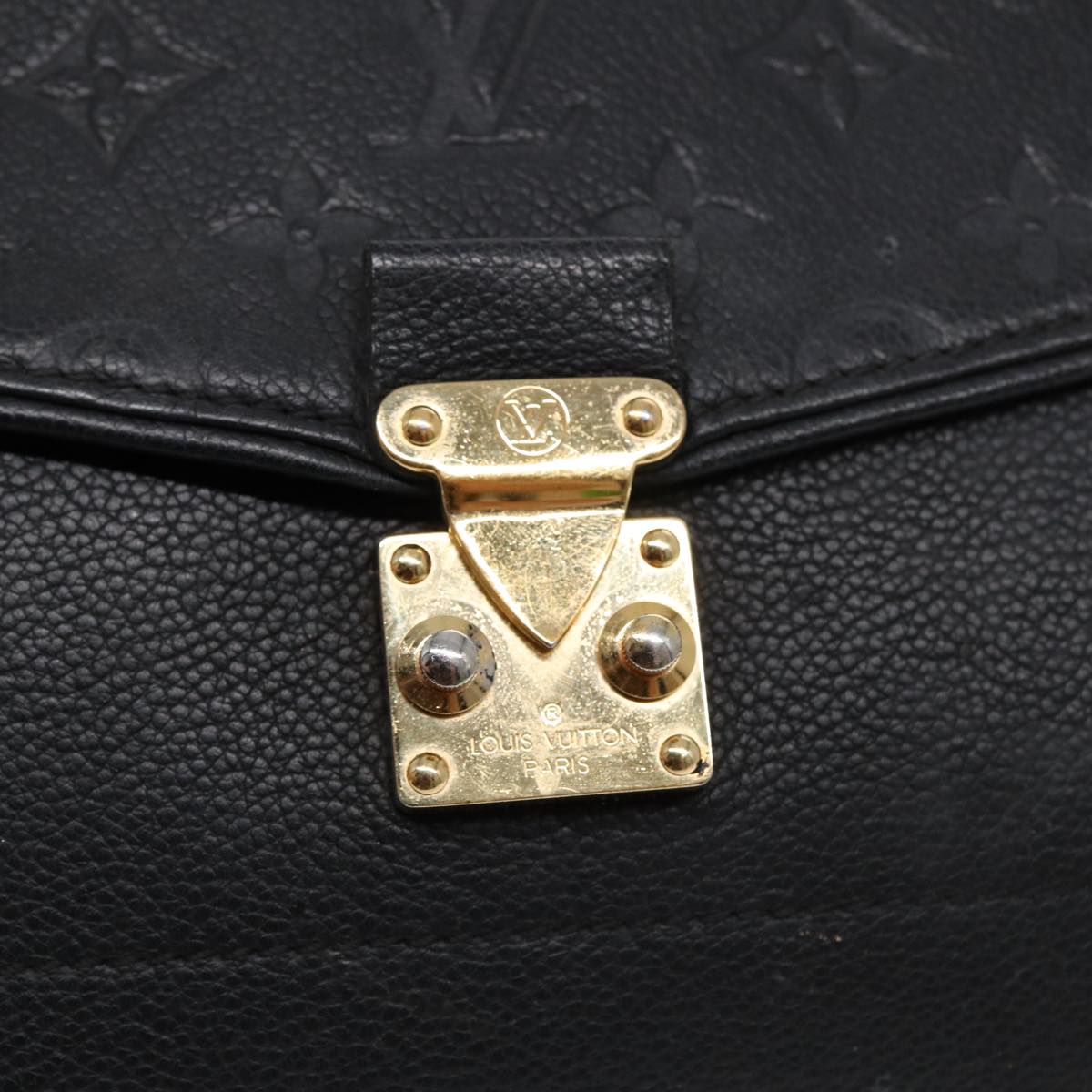 LOUIS VUITTON Monogram Empreinte Saint-Germain MM Bag Black M48933 Auth ep4872