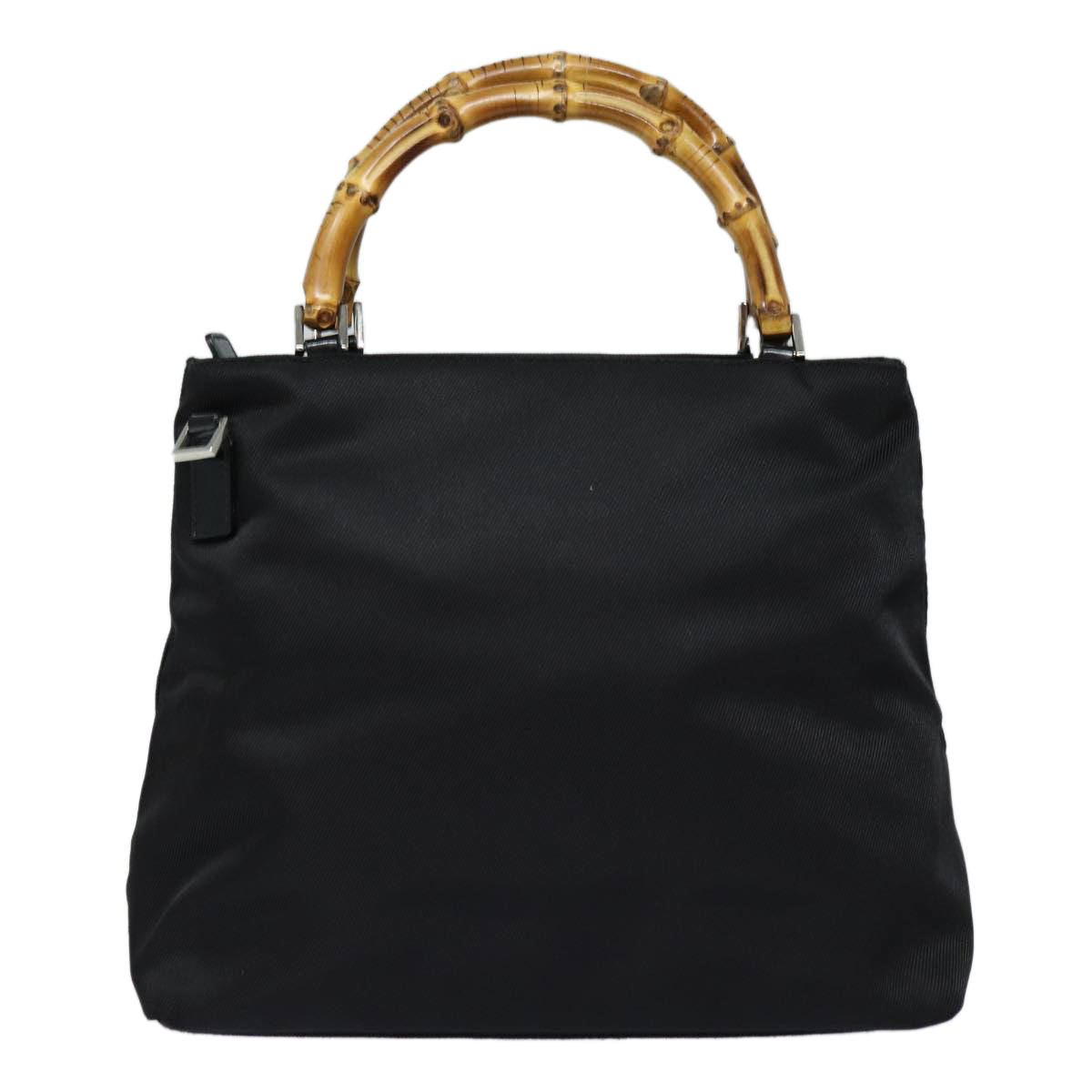 GUCCI Bamboo Hand Bag Nylon 2way Black 002 2122 0503 Auth ep4880 - 0