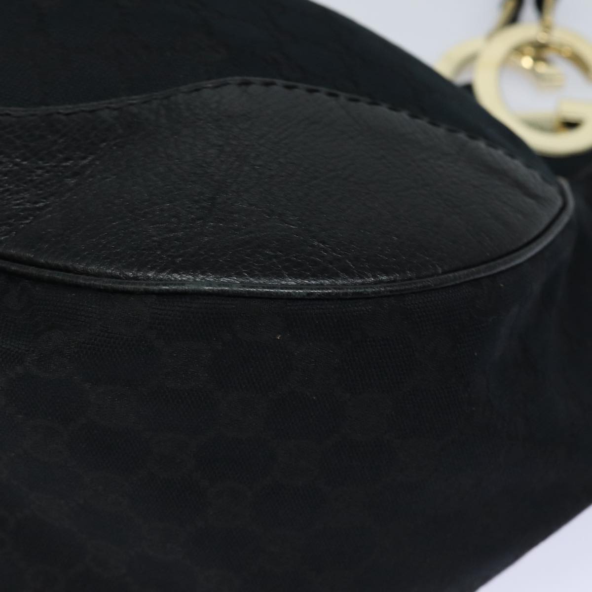 GUCCI GG Canvas Tote Bag Black Auth ep4882