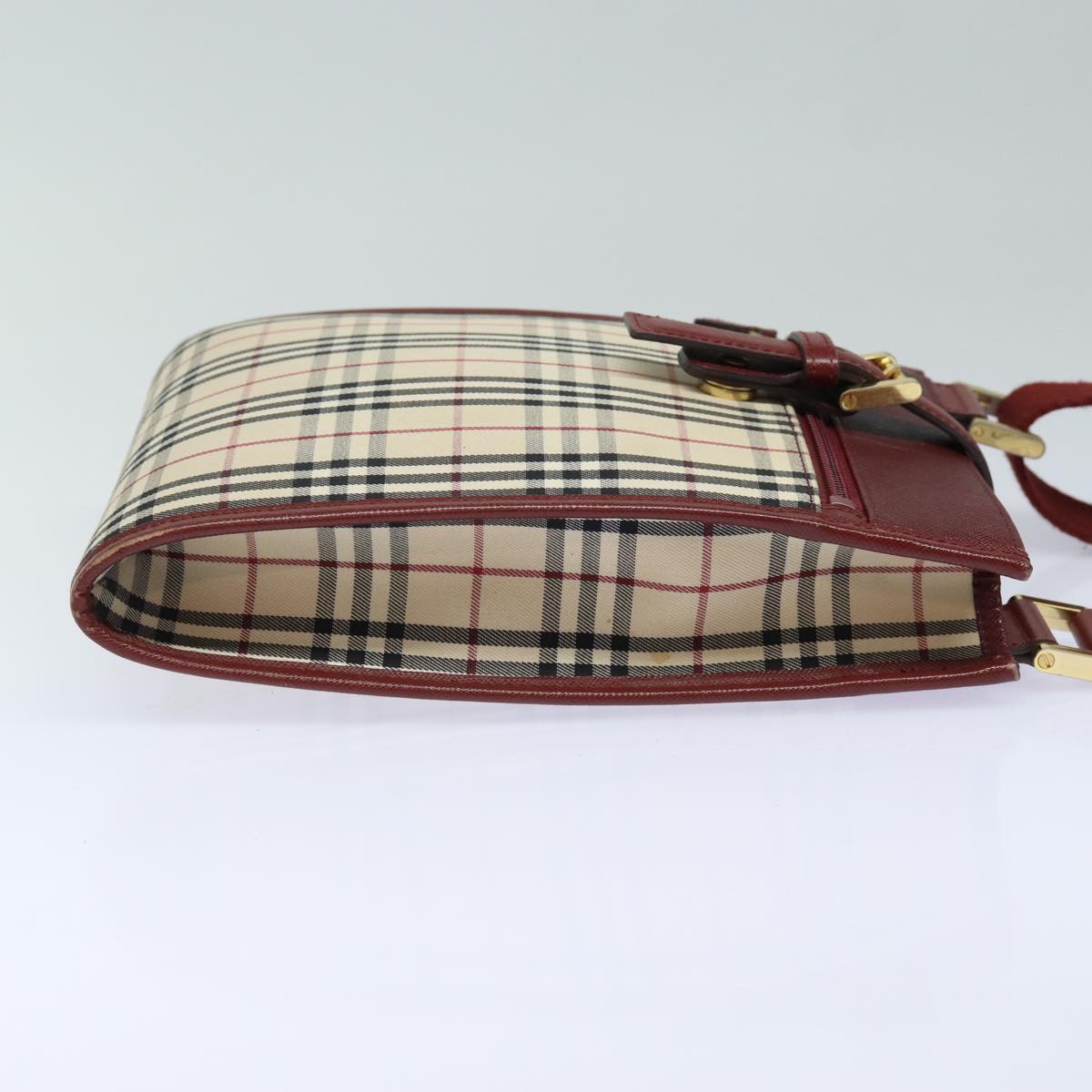 BURBERRY Nova Check Shoulder Bag Canvas Beige Auth ep4903