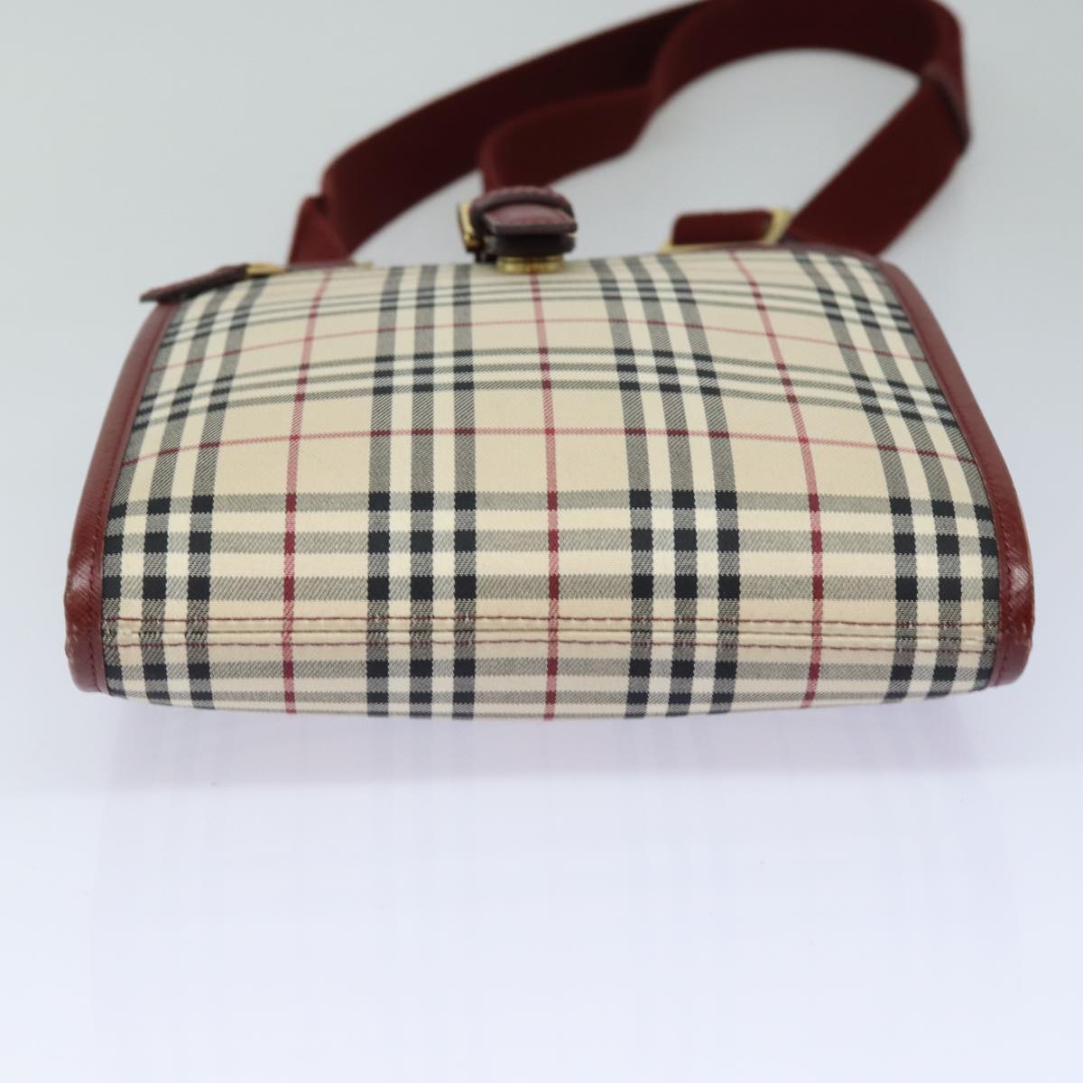 BURBERRY Nova Check Shoulder Bag Canvas Beige Auth ep4903