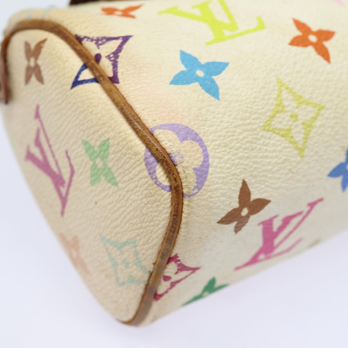 LOUIS VUITTON Monogram Multicolor Mini Speedy Hand Bag White M92645 Auth ep4917