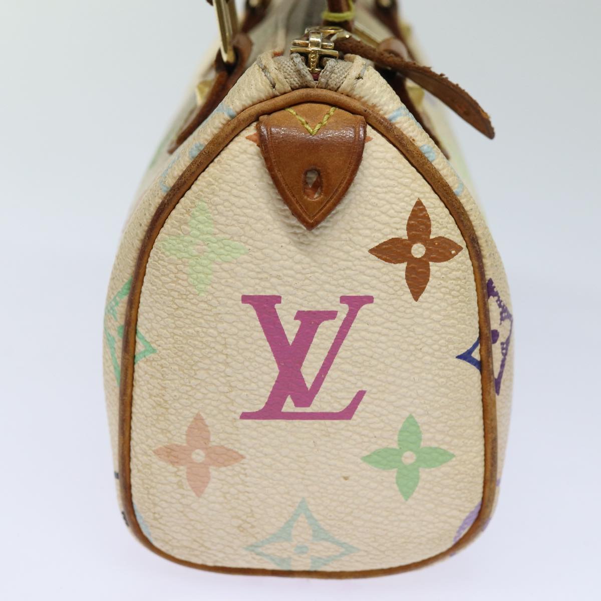 LOUIS VUITTON Monogram Multicolor Mini Speedy Hand Bag White M92645 Auth ep4917