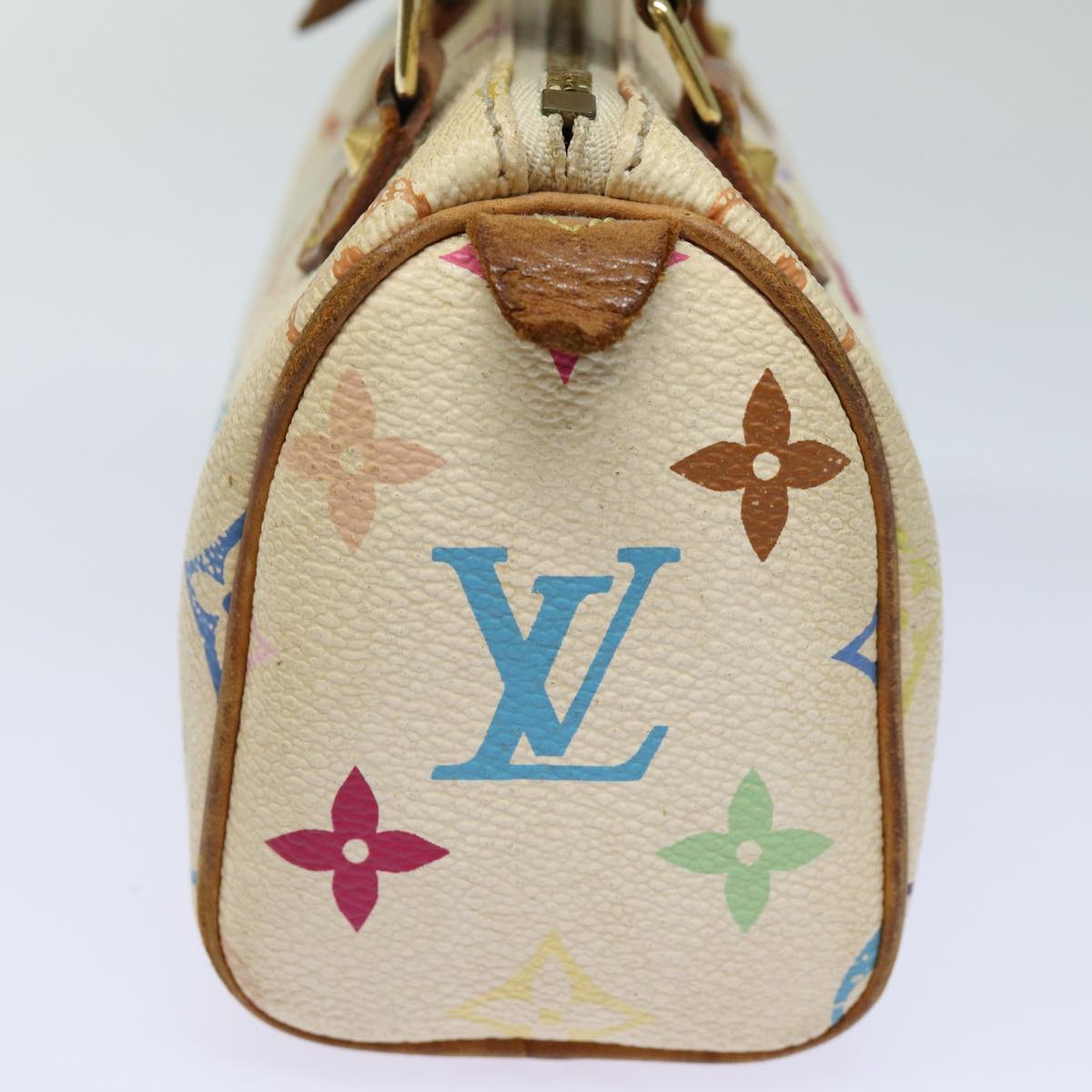 LOUIS VUITTON Monogram Multicolor Mini Speedy Hand Bag White M92645 Auth ep4917