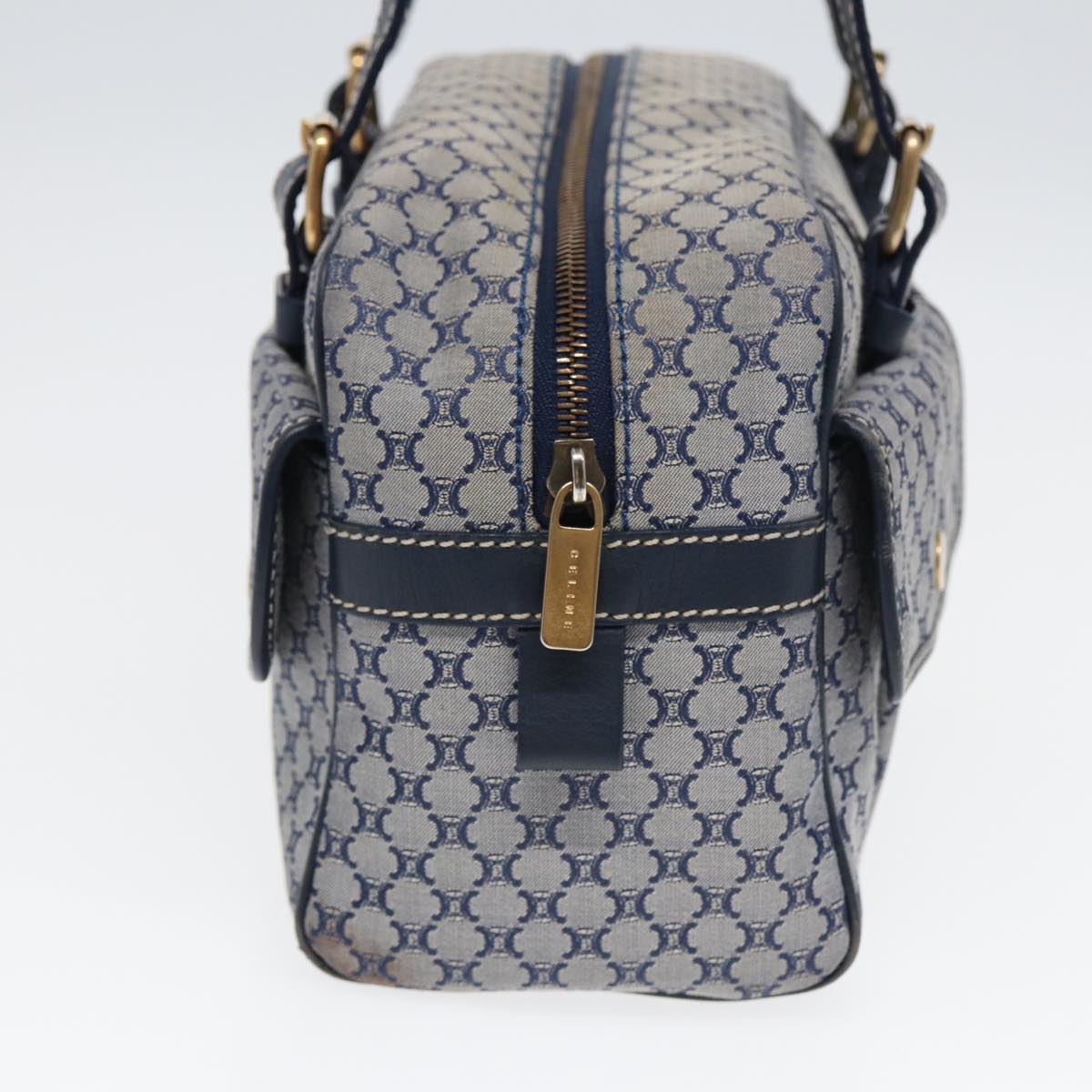 CELINE Macadam Canvas Hand Bag Navy Auth ep4926