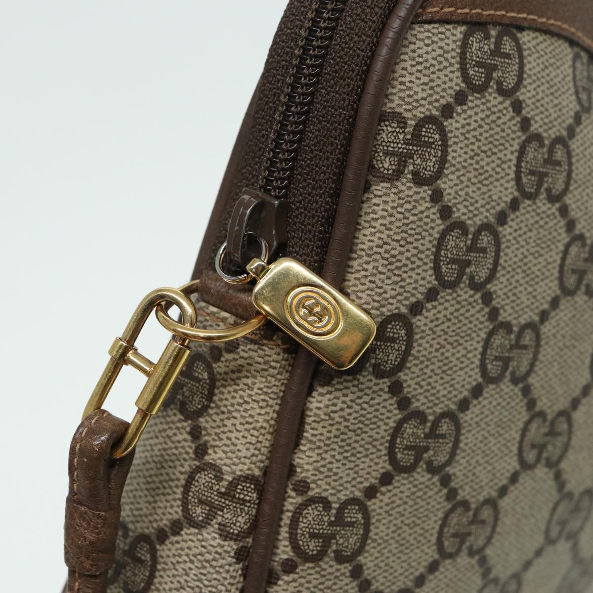 GUCCI GG Supreme Shoulder Bag PVC Beige 97 02 068 Auth ep4929