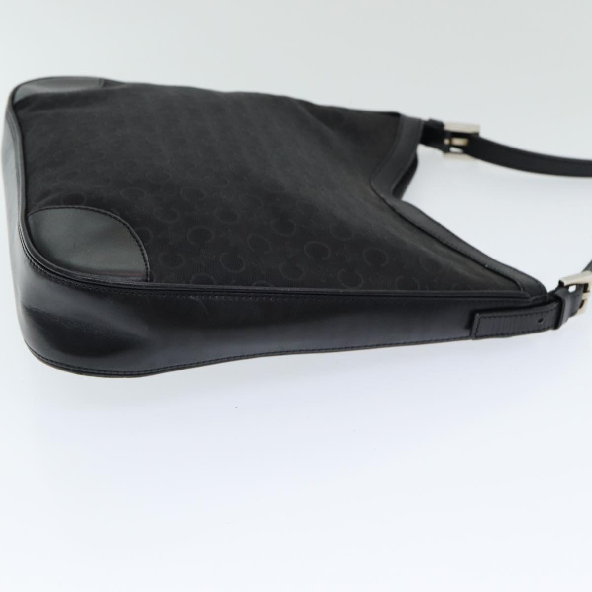 CELINE C Macadam Canvas Shoulder Bag Black Auth ep4932