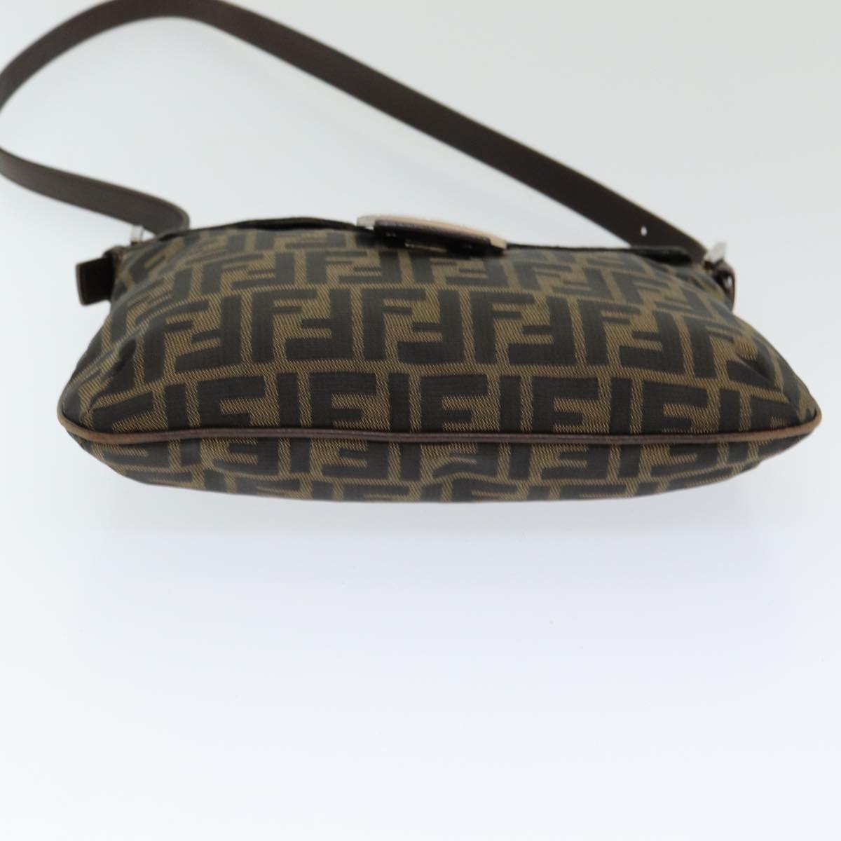 FENDI Zucca Canvas Mamma Baguette Shoulder Bag Brown Black Auth ep4942