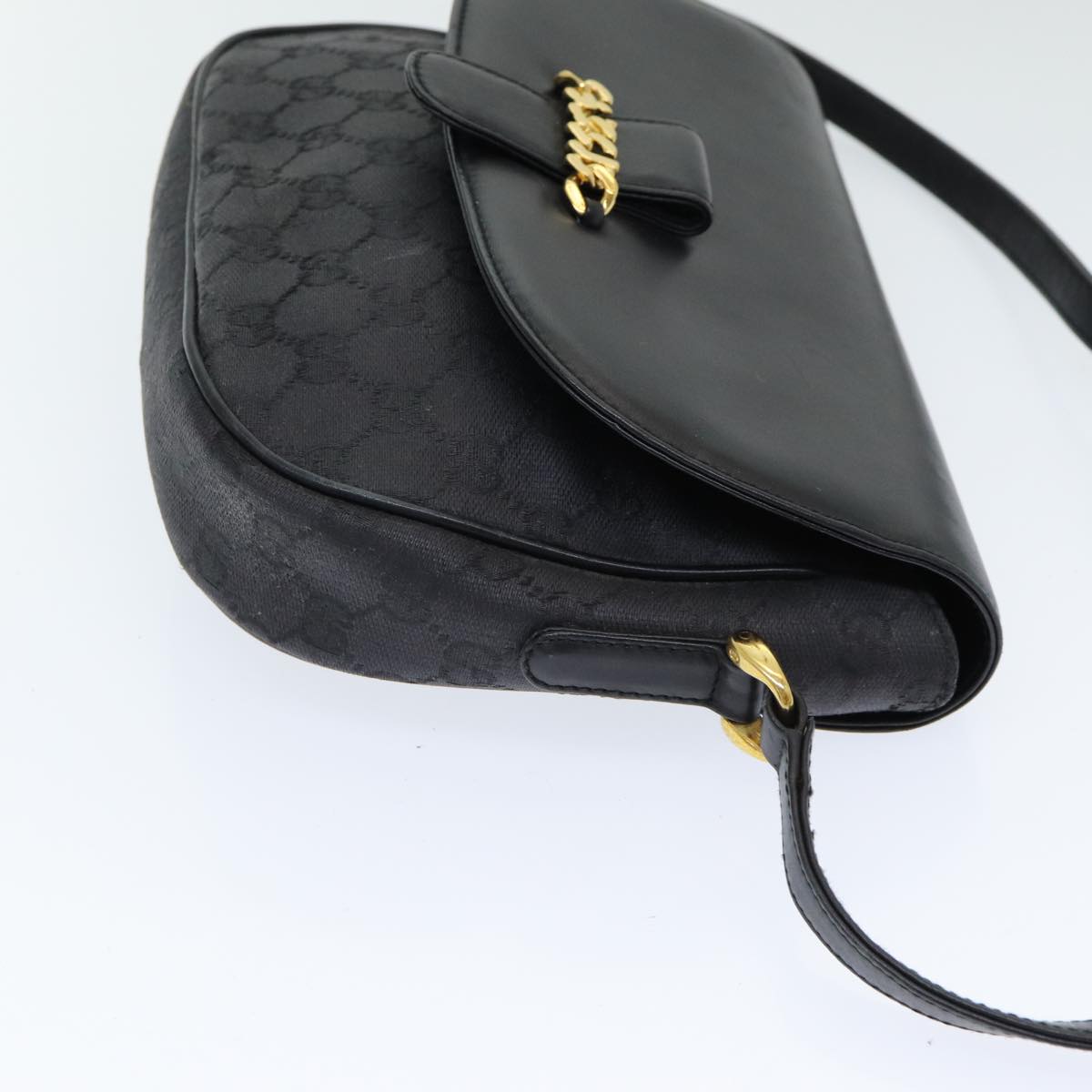 GUCCI GG Canvas Shoulder Bag Black Auth ep4943