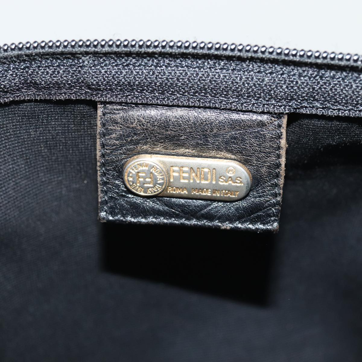 FENDI Shoulder Bag Nylon Black Auth ep4969