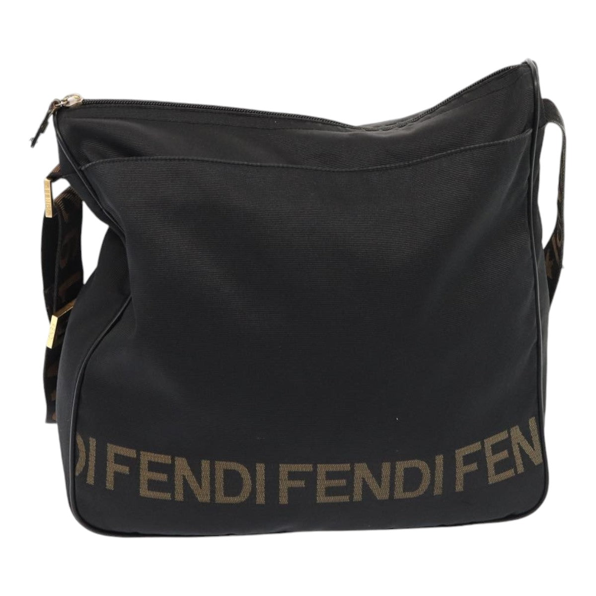 FENDI Shoulder Bag Nylon Black Auth ep4969