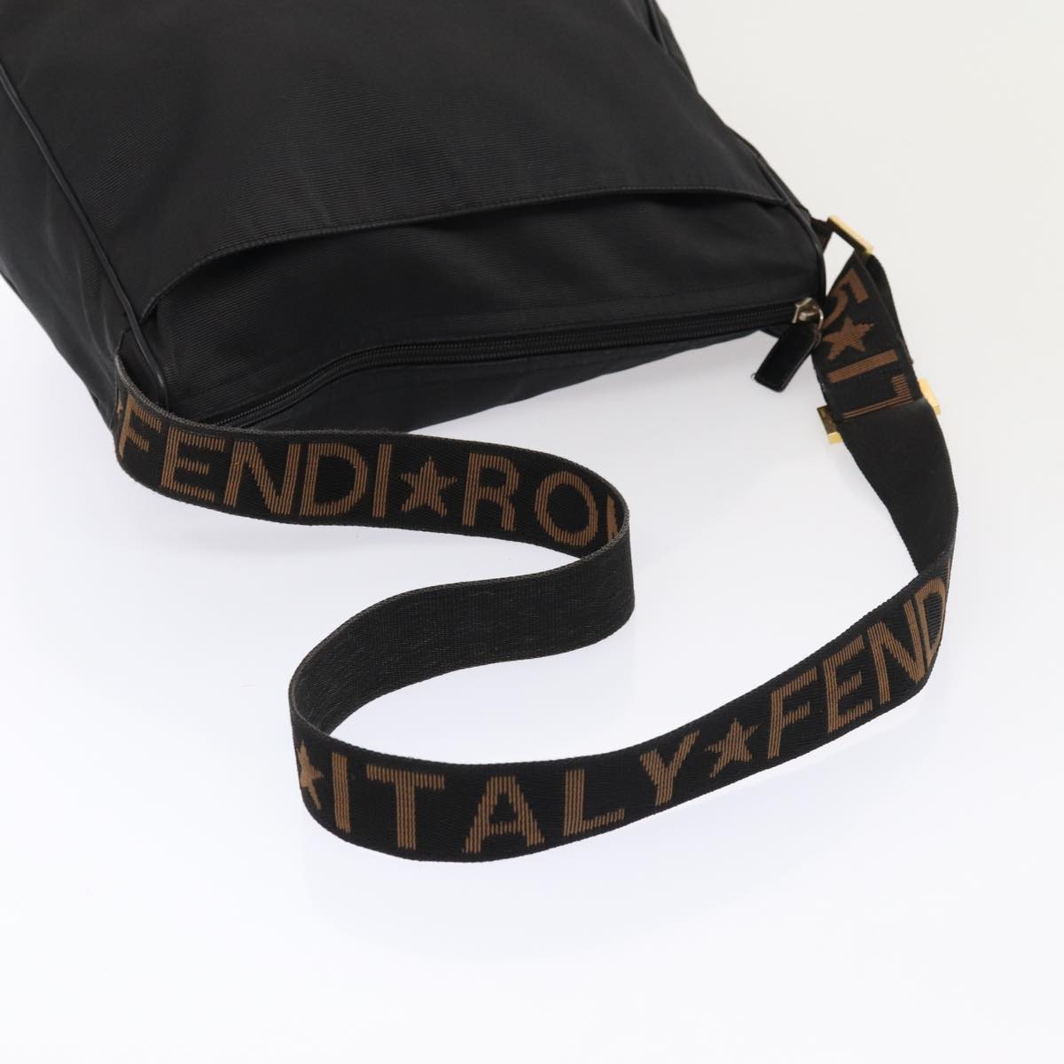 FENDI Shoulder Bag Nylon Black Auth ep4969