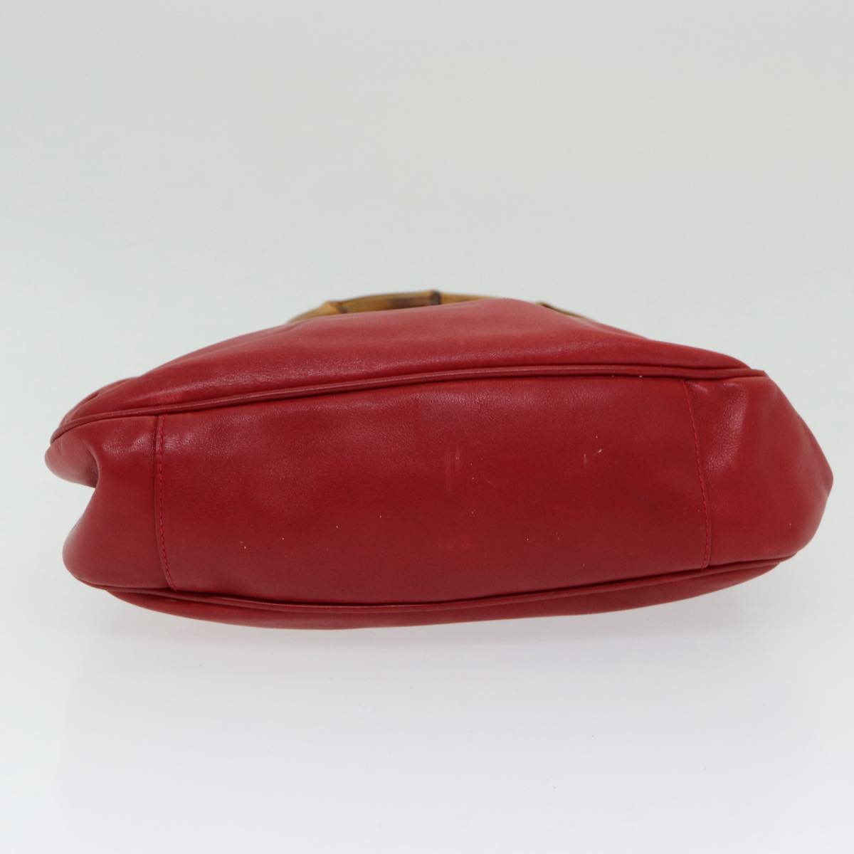 GUCCI Bamboo Hand Bag Leather 2way Red 001 14 1638 Auth ep4970