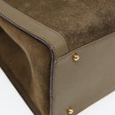 GUCCI Bamboo Hand Bag Suede Khaki 002 1186 0260 Auth ep4974-14