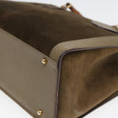 GUCCI Bamboo Hand Bag Suede Khaki 002 1186 0260 Auth ep4974-15