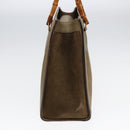 GUCCI Bamboo Hand Bag Suede Khaki 002 1186 0260 Auth ep4974-3