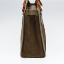 GUCCI Bamboo Hand Bag Suede Khaki 002 1186 0260 Auth ep4974-4
