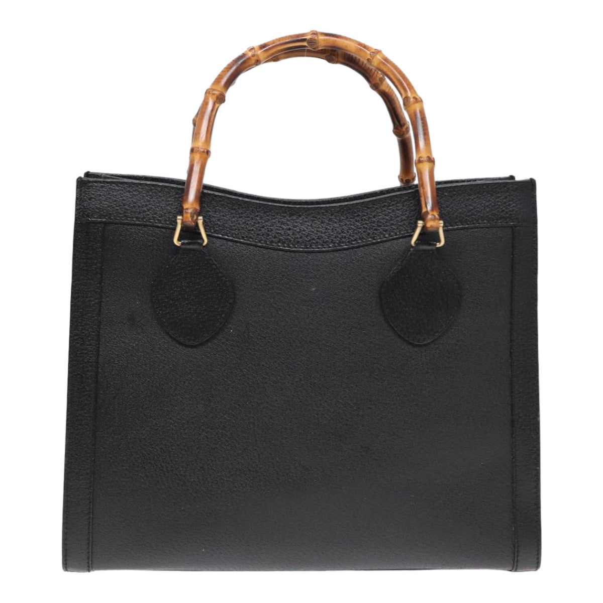 GUCCI Bamboo Hand Bag Leather Black Auth ep4975