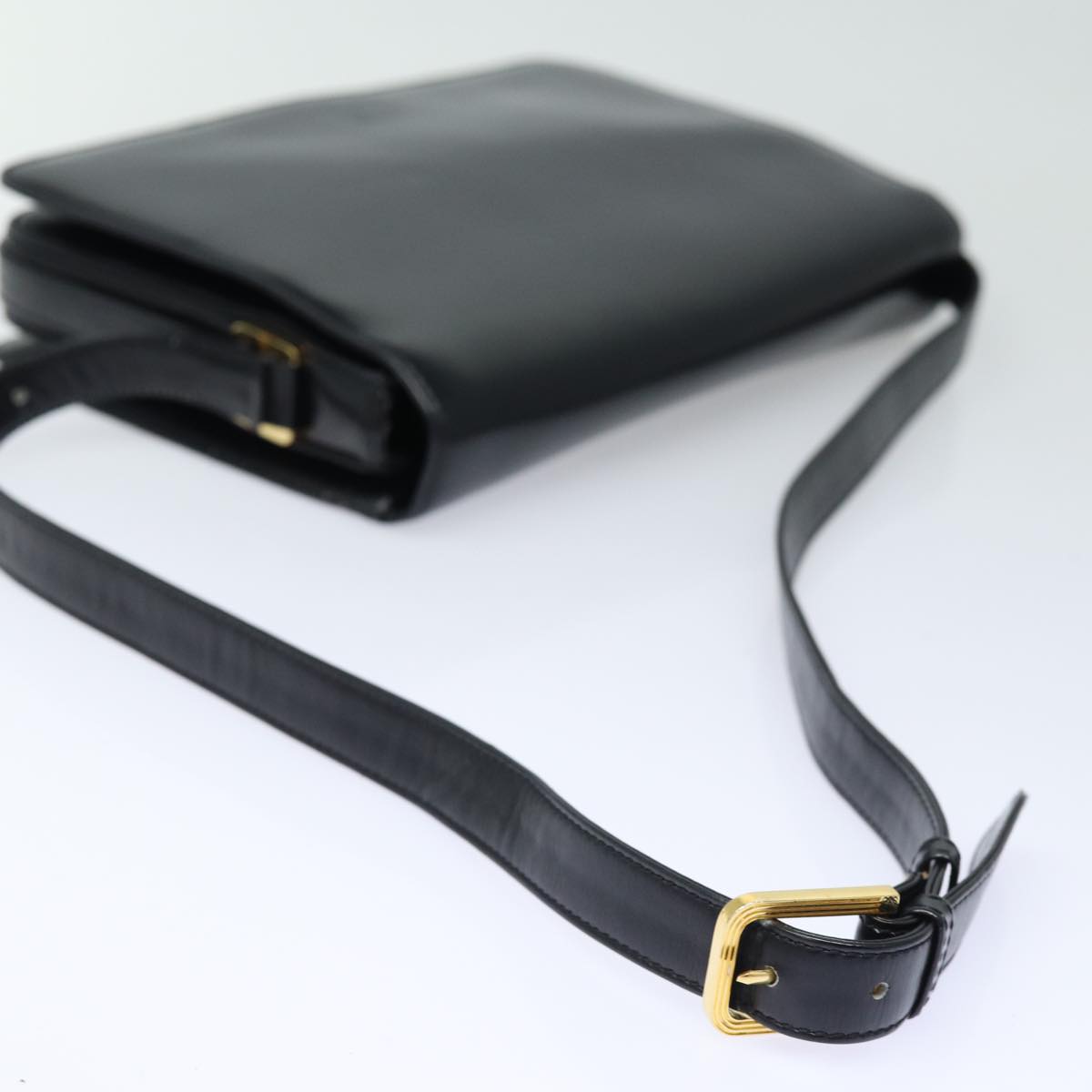 LOEWE Anagram Shoulder Bag Leather Black Auth ep4985