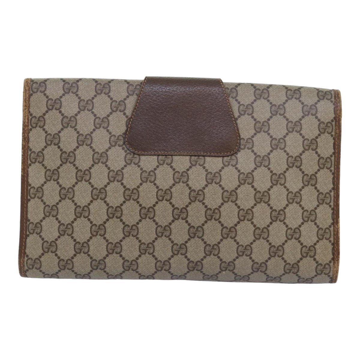 GUCCI GG Supreme Web Sherry Line Clutch Bag PVC Beige 89 01 031 Auth ep4990