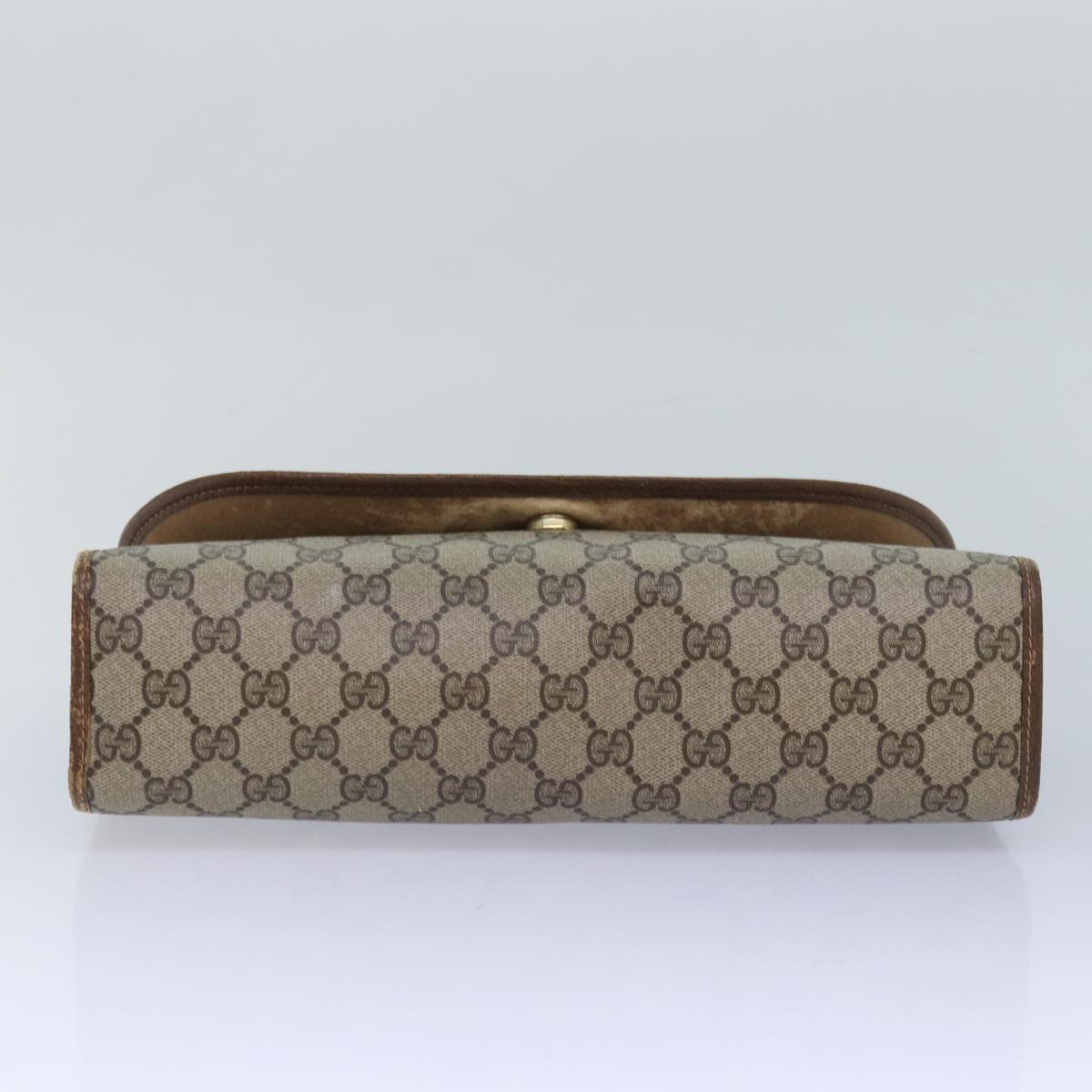 GUCCI GG Supreme Web Sherry Line Clutch Bag PVC Beige 89 01 031 Auth ep4990