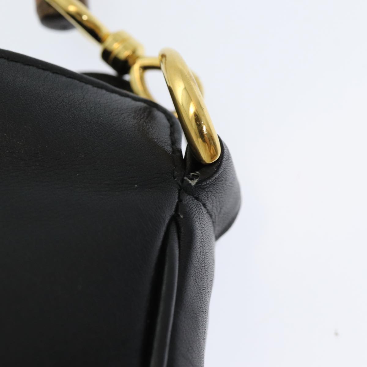 GUCCI Bamboo Hand Bag Nylon Black 001 0166 1638 Auth ep4993