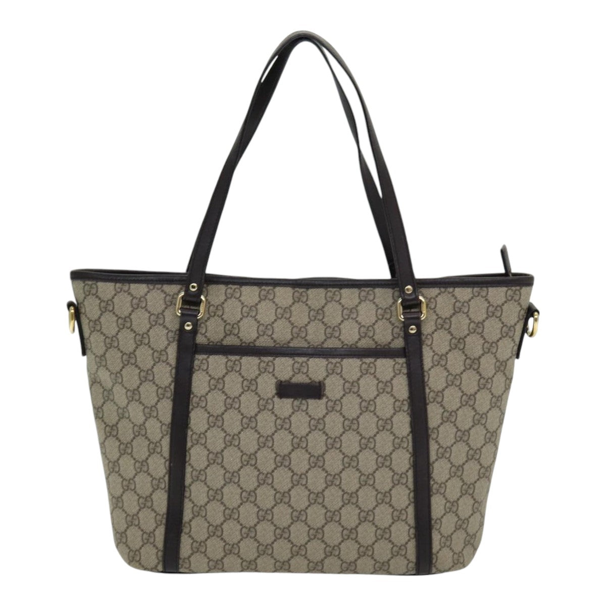 GUCCI GG Supreme Tote Bag PVC Outlet 2way Beige 388929 Auth ep4999