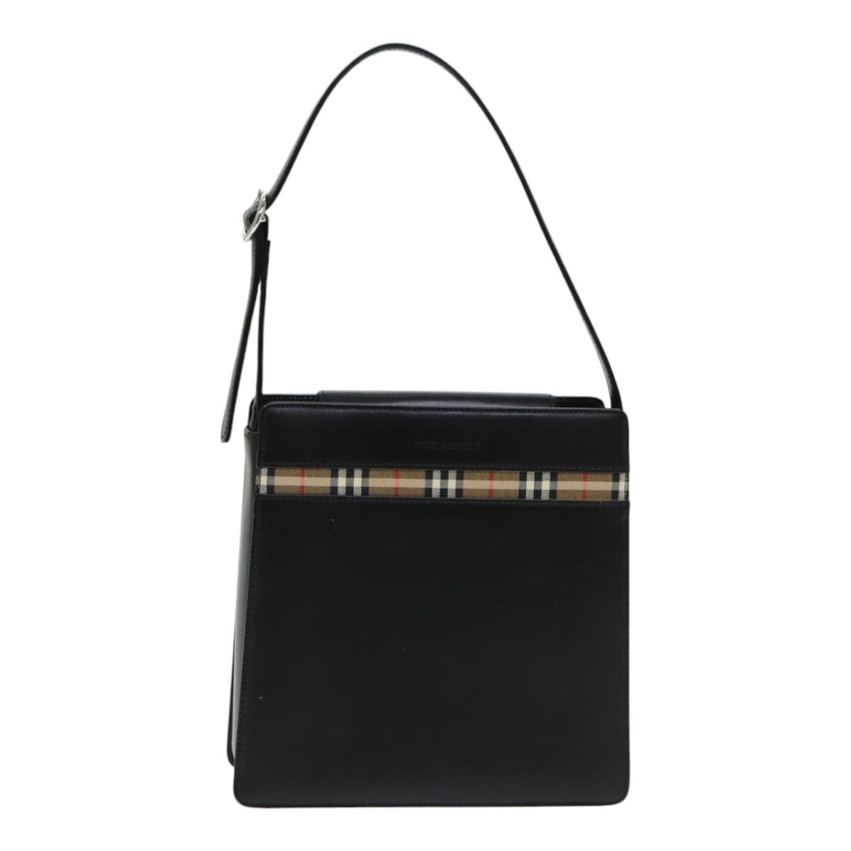 BURBERRY Shoulder Bag Leather Black Auth ep5001