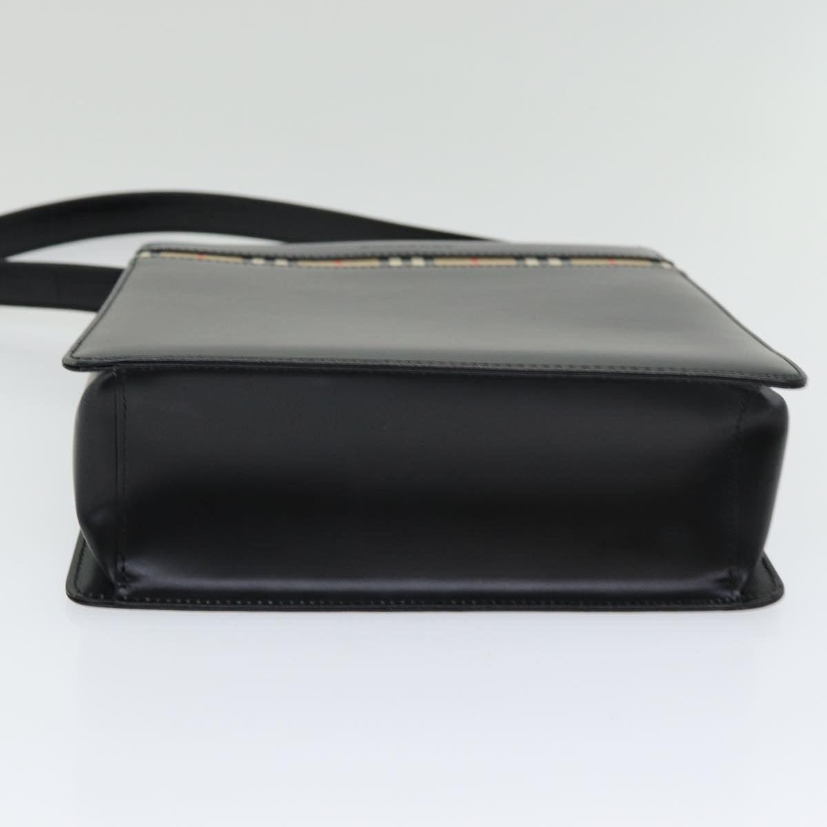 BURBERRY Shoulder Bag Leather Black Auth ep5001