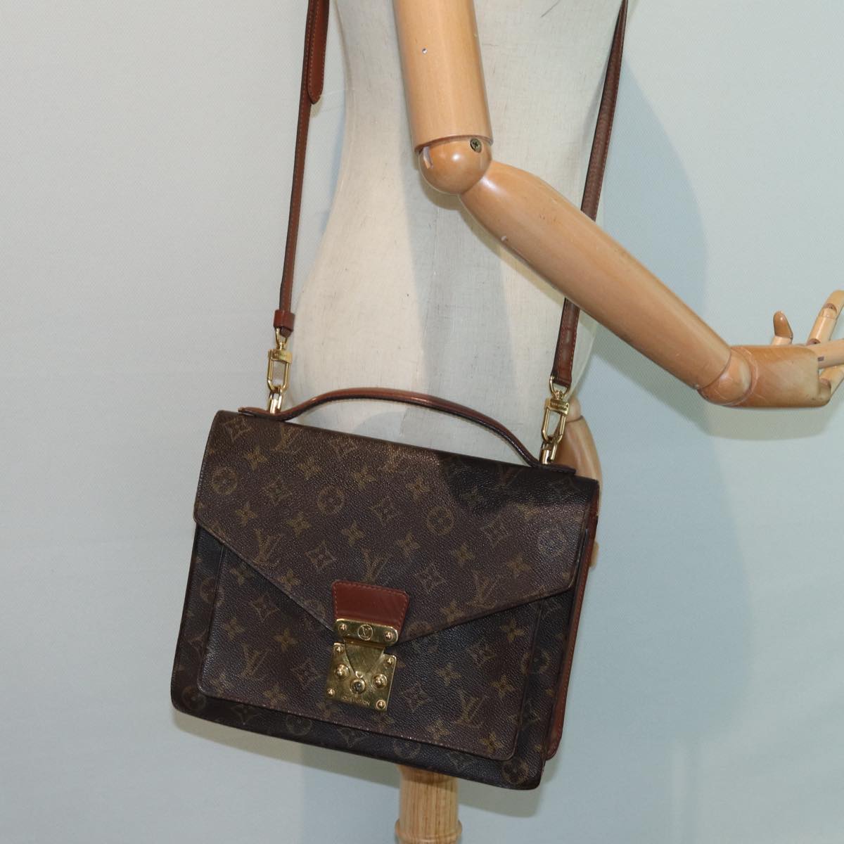 LOUIS VUITTON Monogram Monceau 28 Hand Bag 2way M51185 LV Auth ep5005