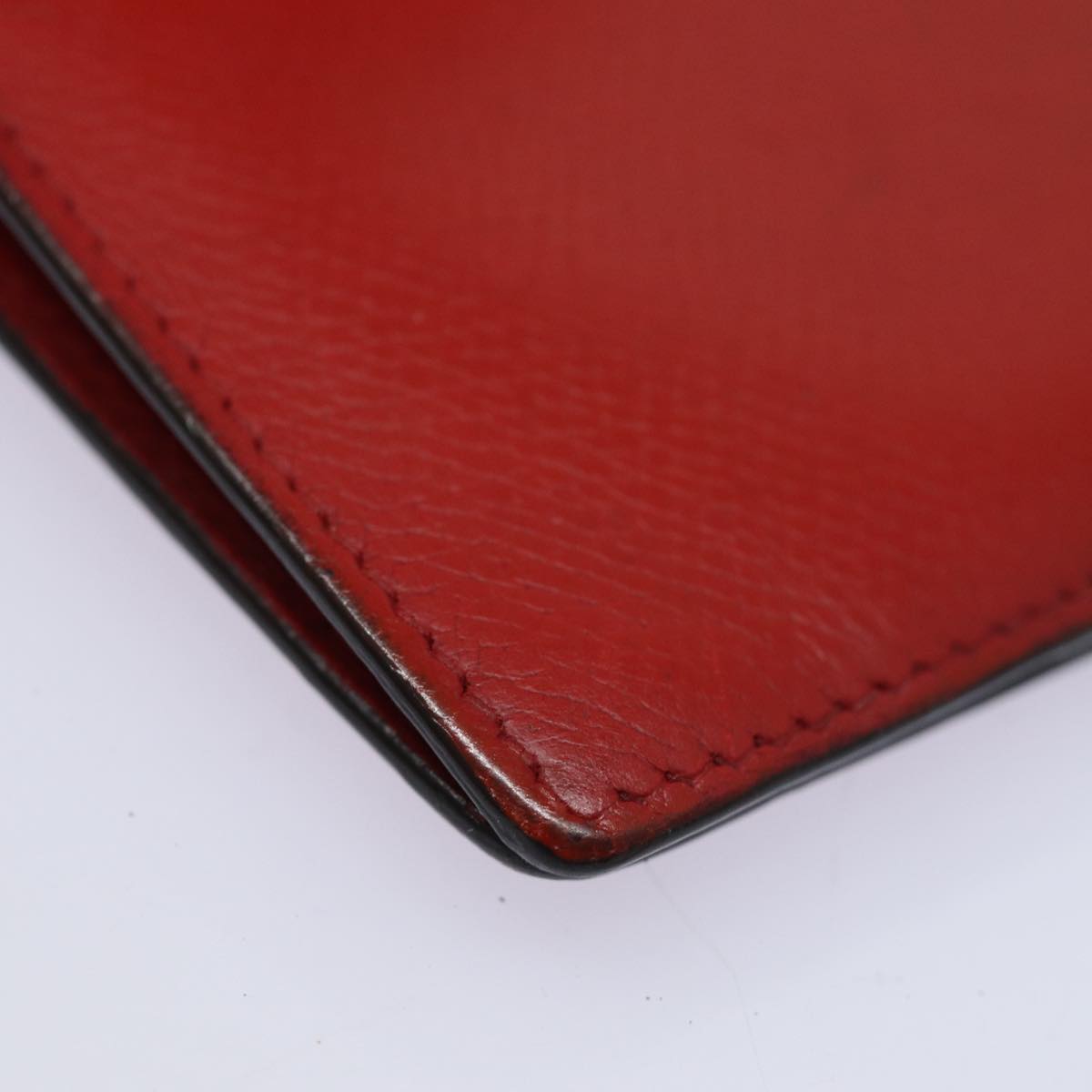 HERMES Bean Wallet Leather Red Auth ep5006