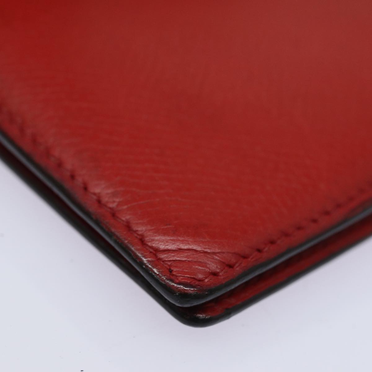 HERMES Bean Wallet Leather Red Auth ep5006