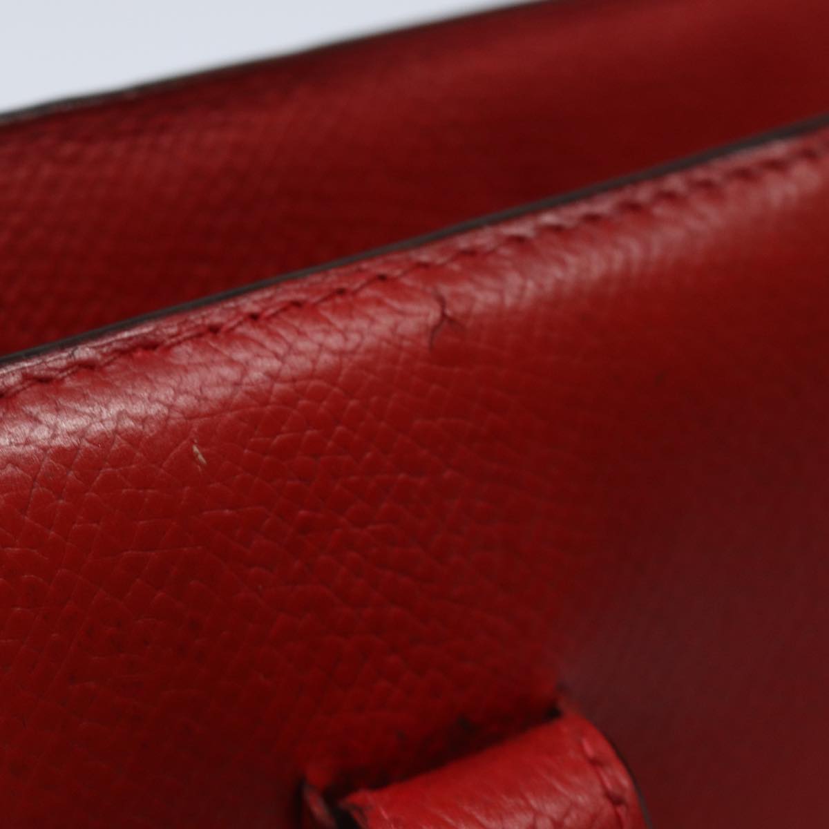 HERMES Bean Wallet Leather Red Auth ep5006