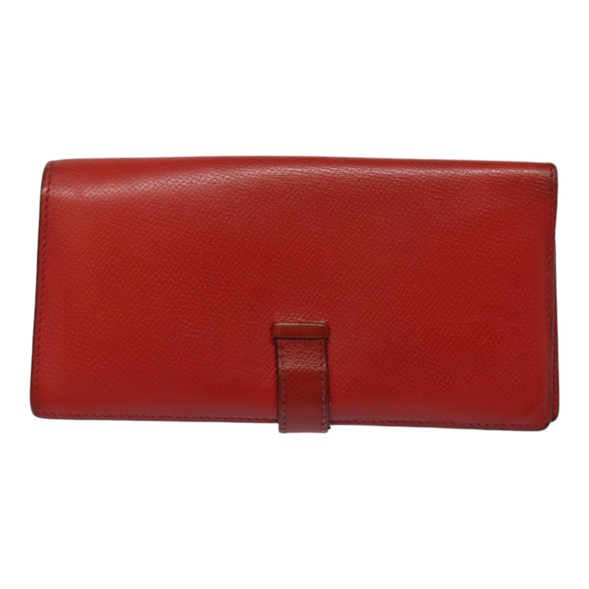 HERMES Bean Wallet Leather Red Auth ep5006 - 0