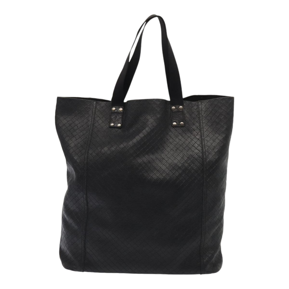 BOTTEGA VENETA INTRECCIATO Tote Bag Leather Black Auth ep5007