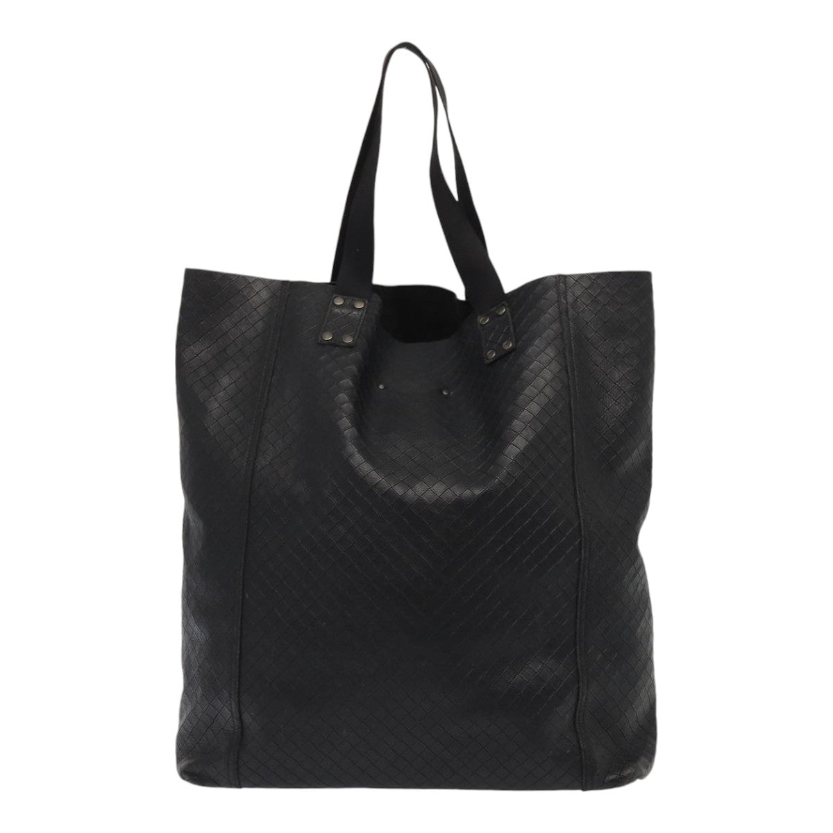 BOTTEGA VENETA INTRECCIATO Tote Bag Leather Black Auth ep5007 - 0