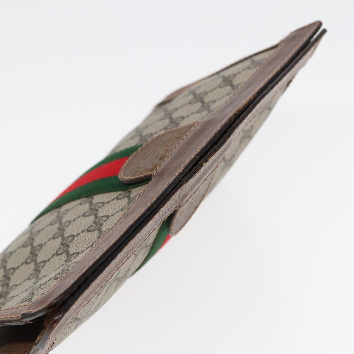 GUCCI GG Supreme Web Sherry Line Clutch Bag Beige Red Green 010 378 Auth ep5011