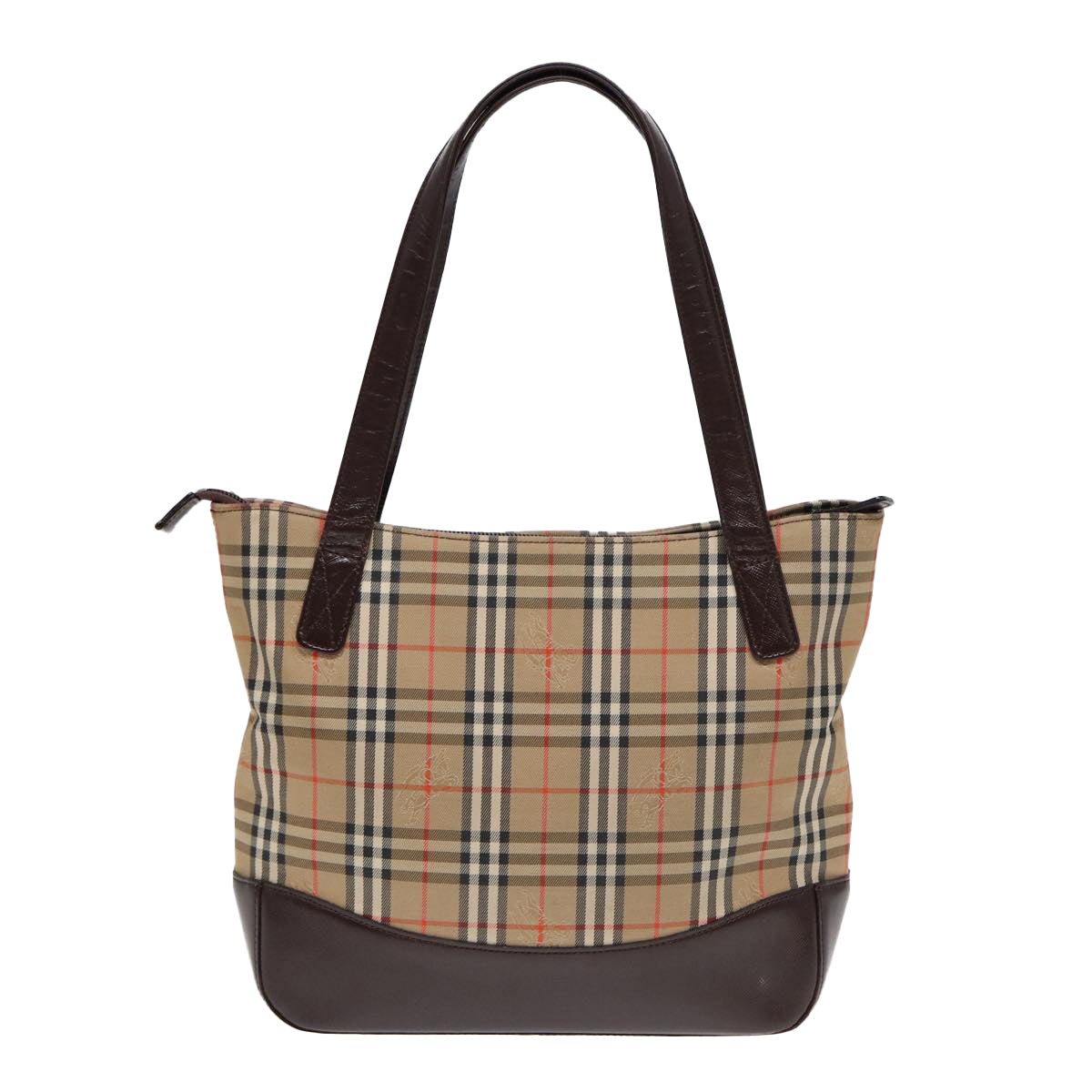 BURBERRY Nova Check Tote Bag Canvas Leather Beige Brown Auth ep5013 - 0