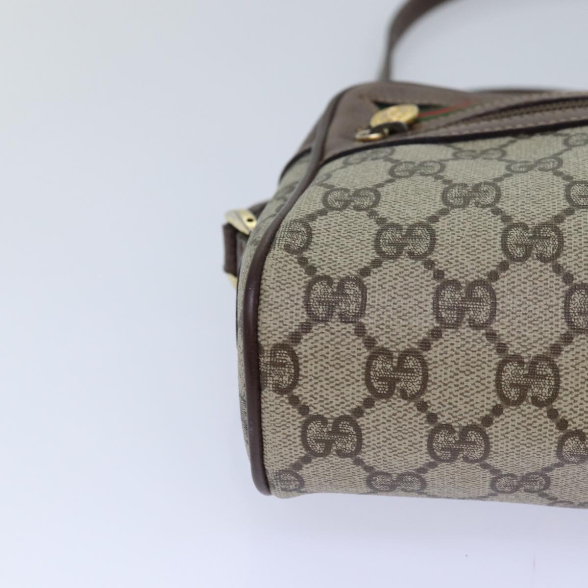 GUCCI GG Supreme Web Sherry Line Shoulder Bag PVC Beige 001 44 6655 Auth ep5014