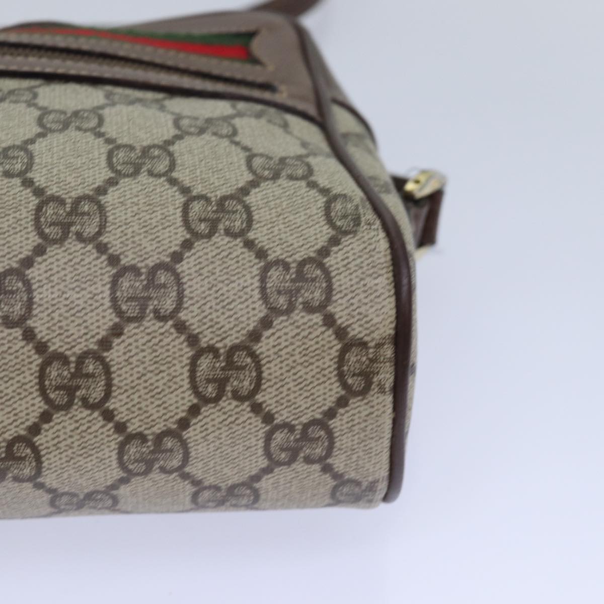 GUCCI GG Supreme Web Sherry Line Shoulder Bag PVC Beige 001 44 6655 Auth ep5014