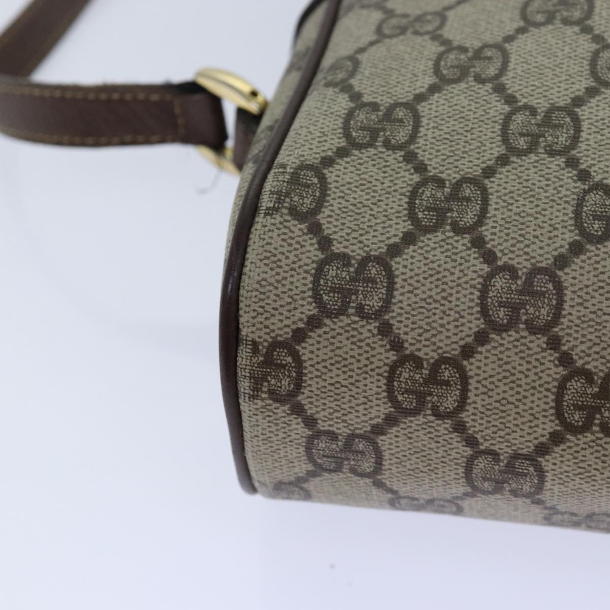 GUCCI GG Supreme Web Sherry Line Shoulder Bag PVC Beige 001 44 6655 Auth ep5014